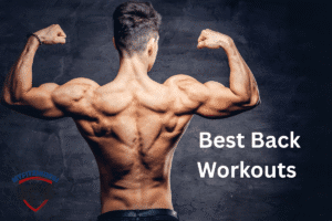 Strong muscular back of a fitness athlete showing V-shape physique