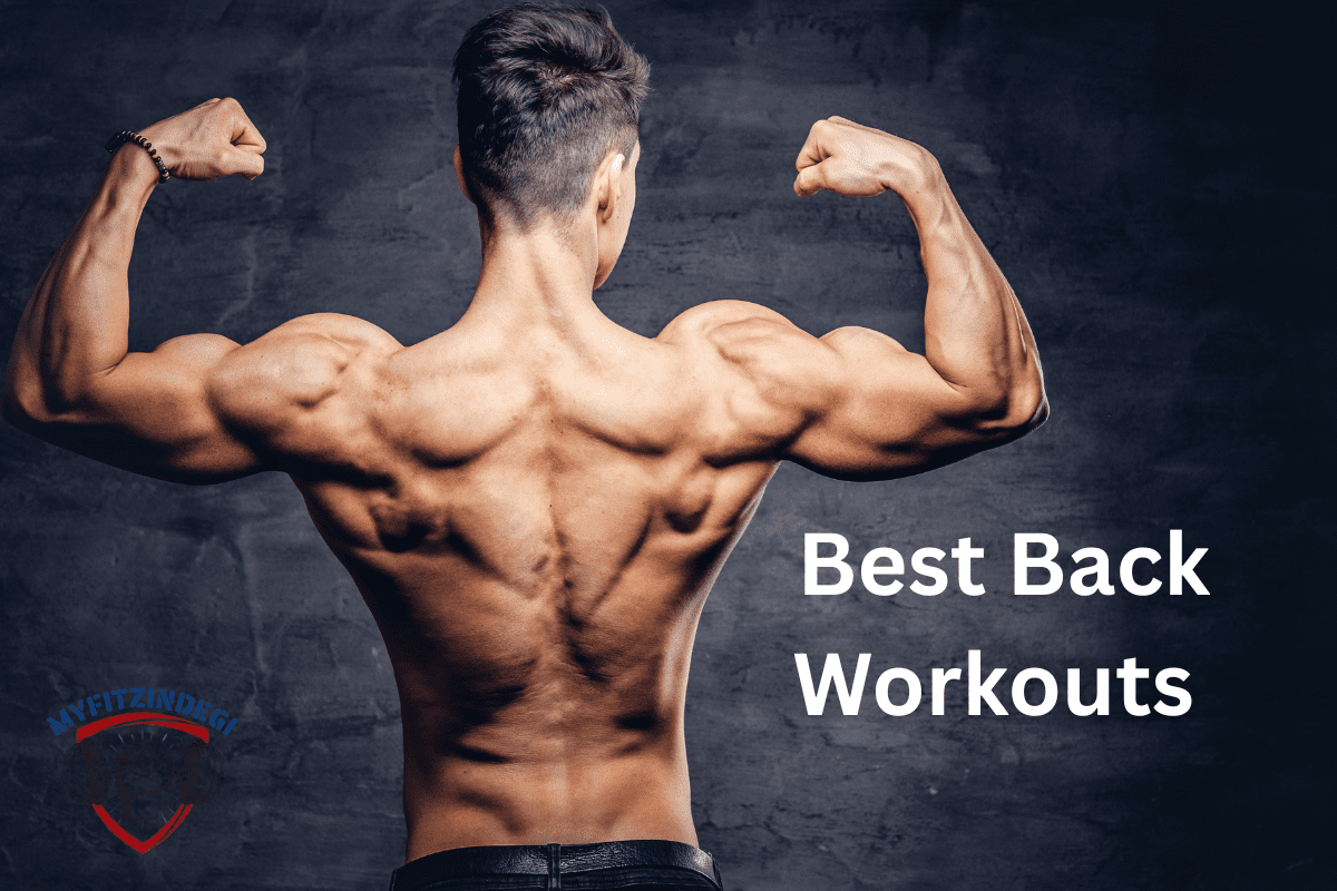 Strong muscular back of a fitness athlete showing V-shape physique