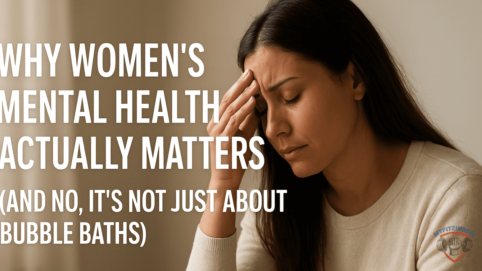 woman sitting quietly with soft sunlight, emotional wellness and mental health concept