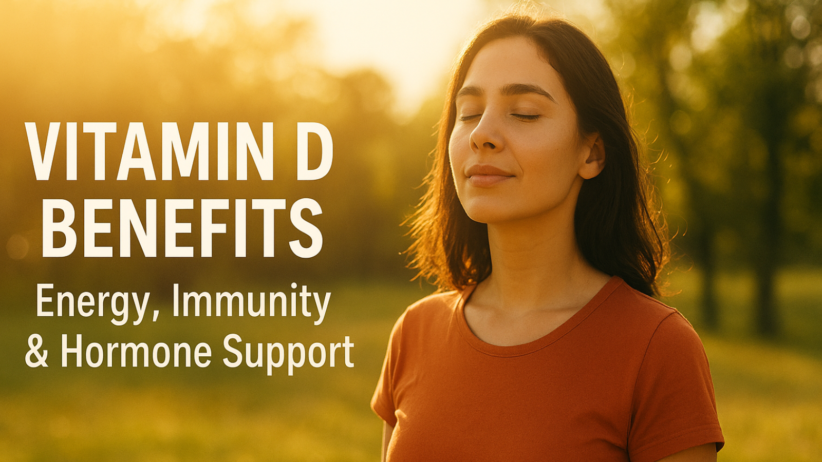 A person standing in soft warm sunlight with a glowing orange outline — looks realistic, fresh, healthy